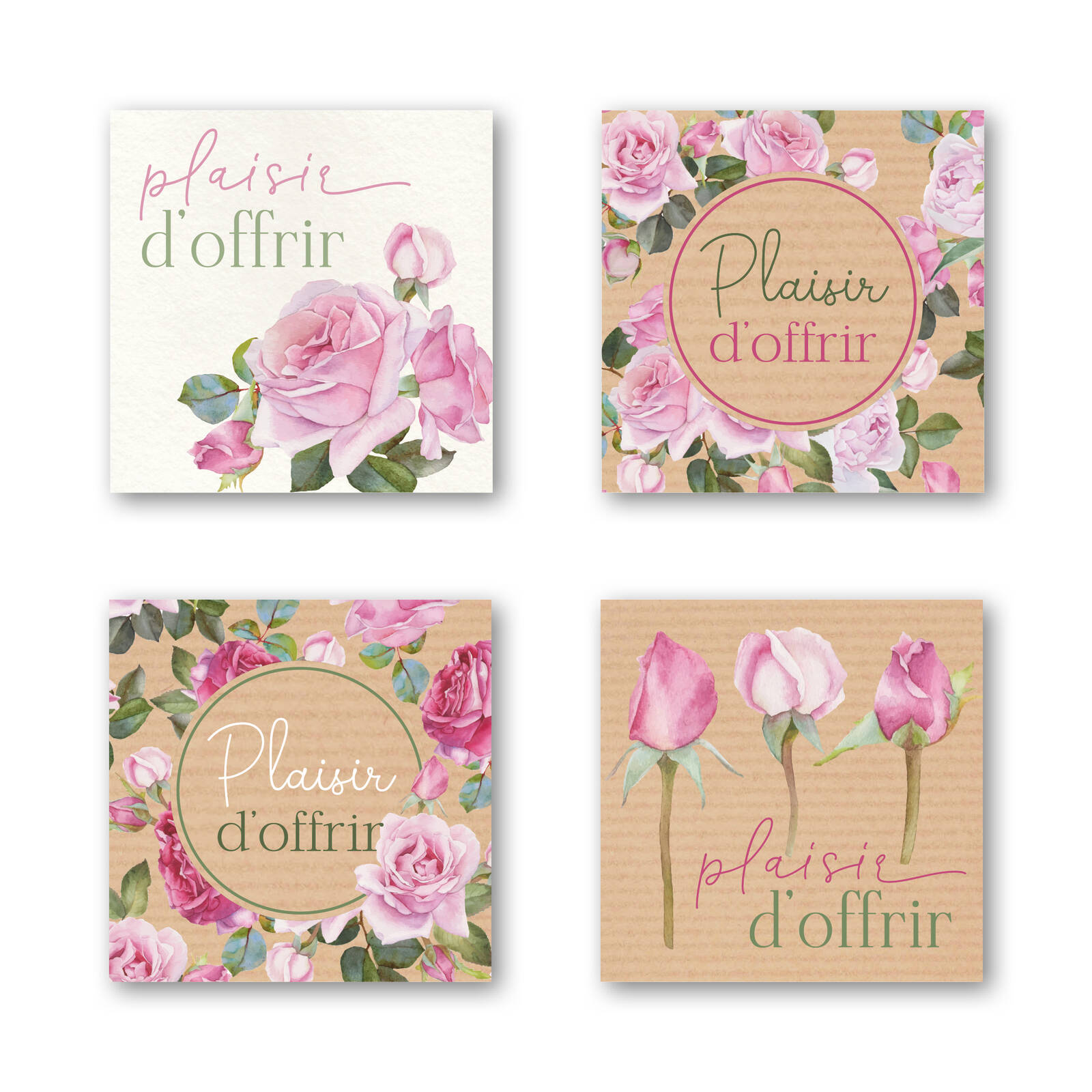 Plaisir d'offrir - Autocollants Carrés