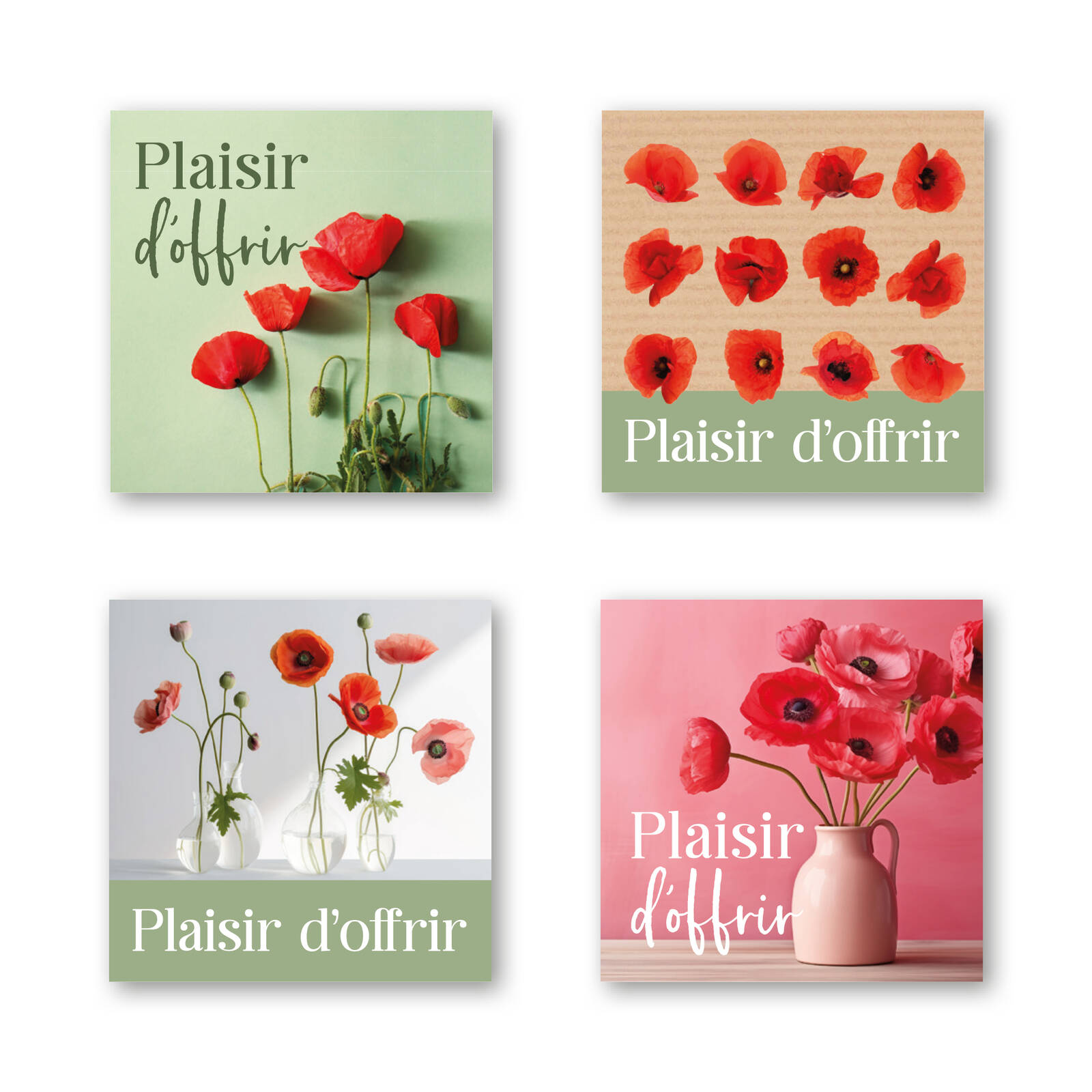 Plaisir d'offrir - Autocollants Carrés