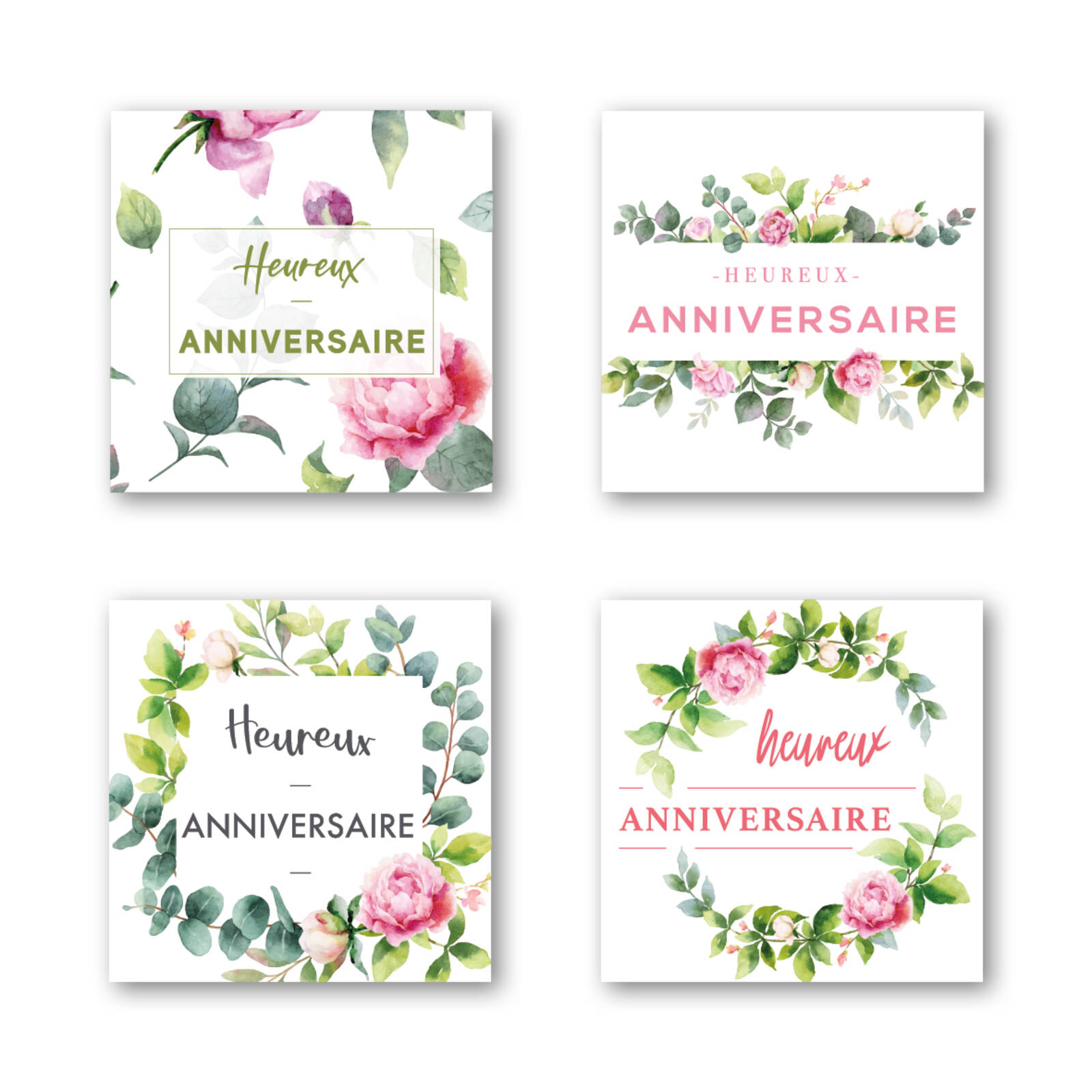 Stickers Heureux Anniversaire - 1 Rouleau