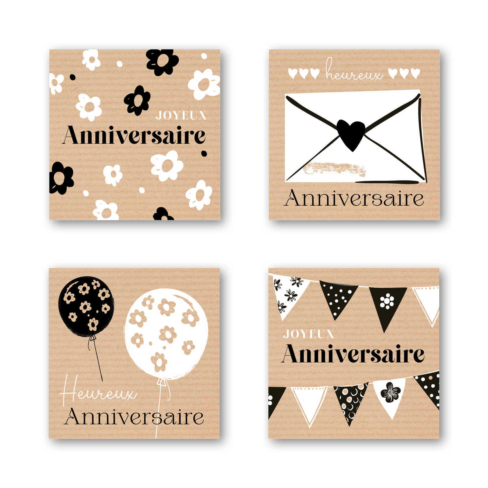Stickers Joyeux Anniversaire - 1 rouleau
