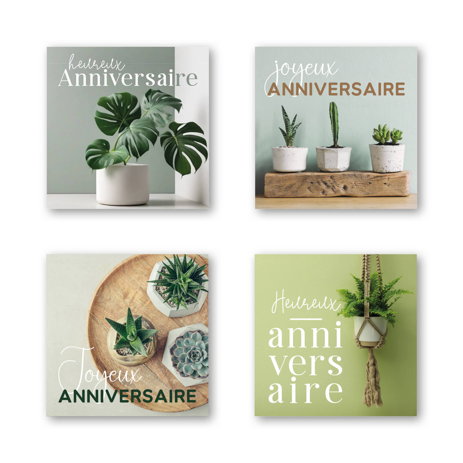 Heureux anniversaire - Autocollants Carrés