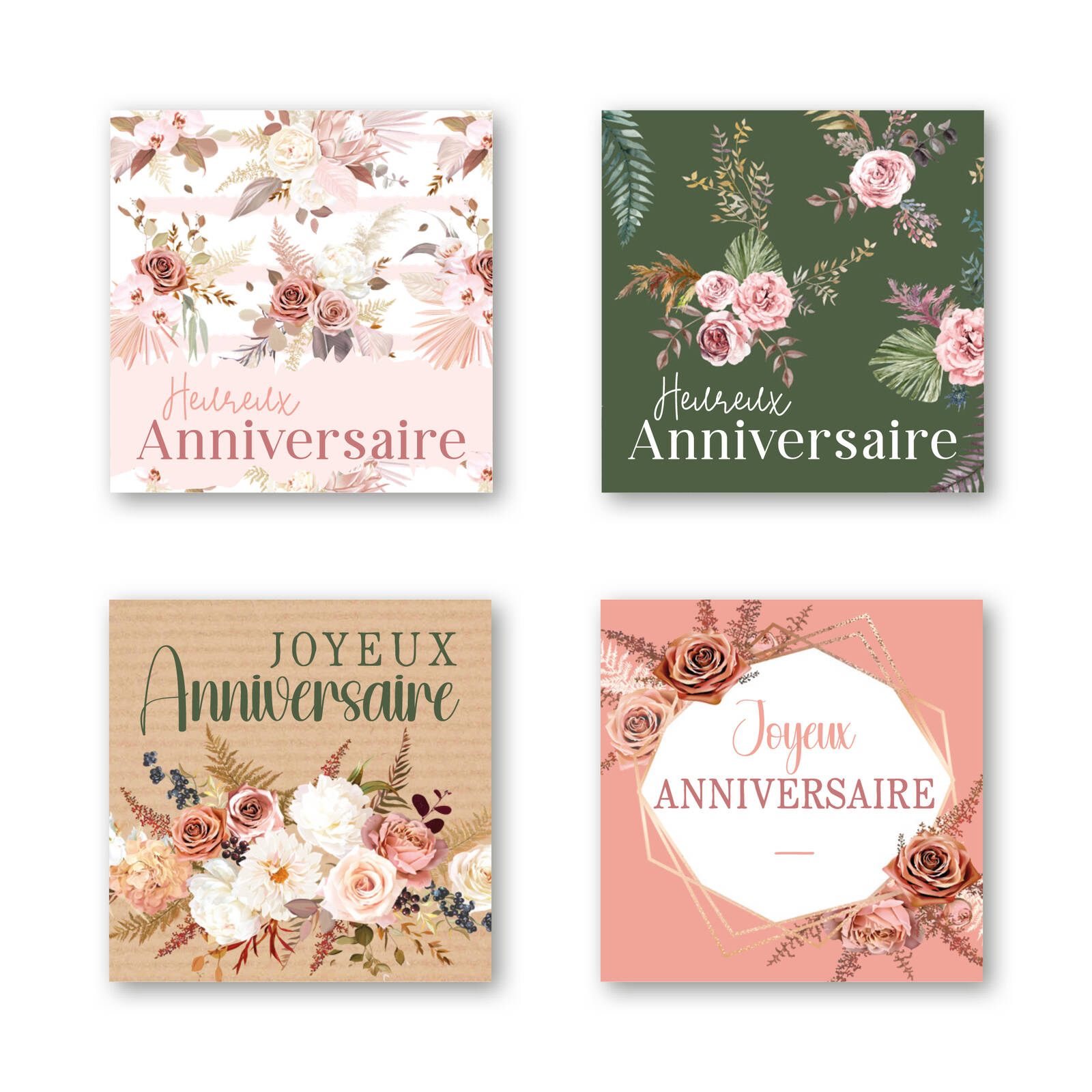 Autocollants Heureux Anniversaire - 1 Rouleau