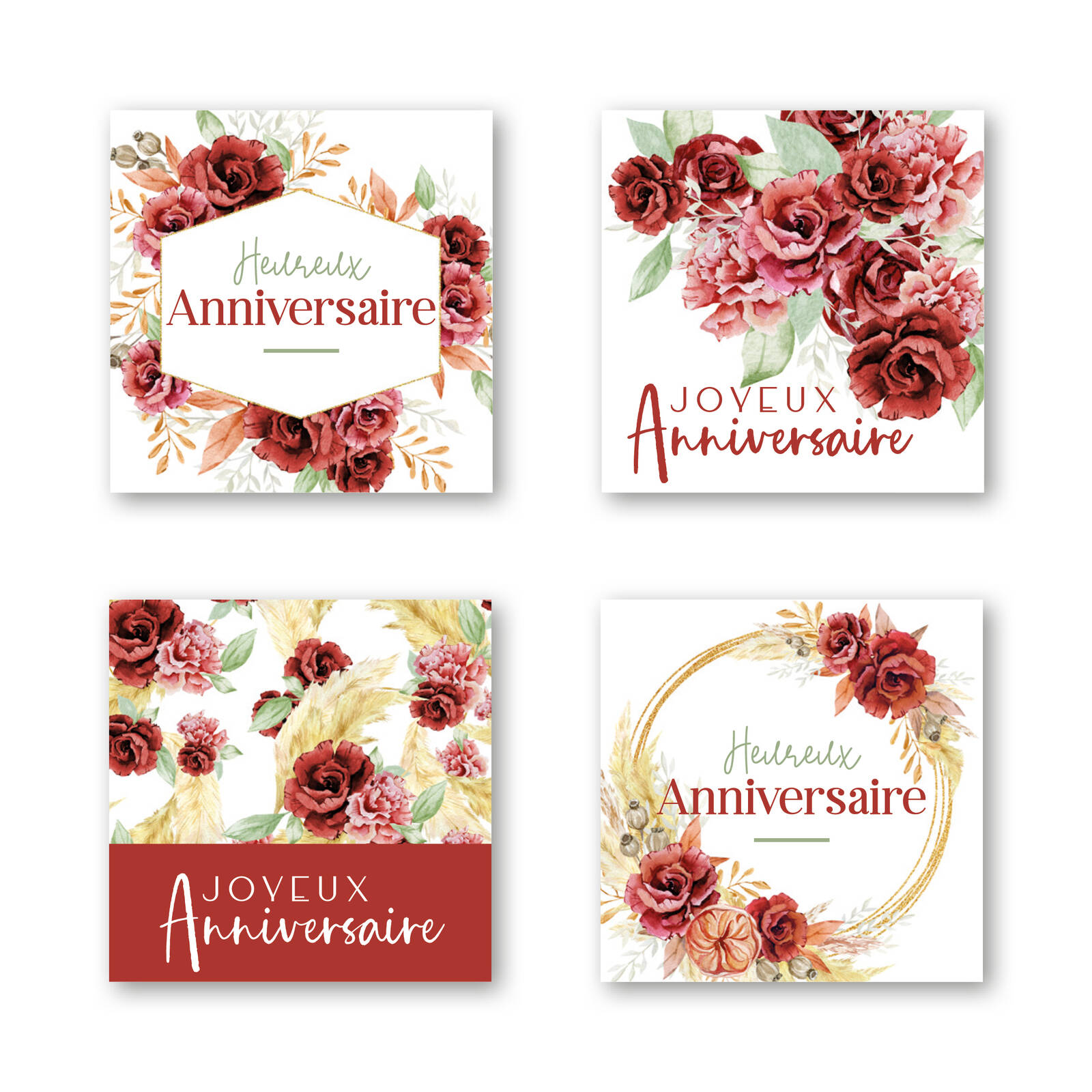 Stickers Heureux Anniversaire - 1 Rouleau