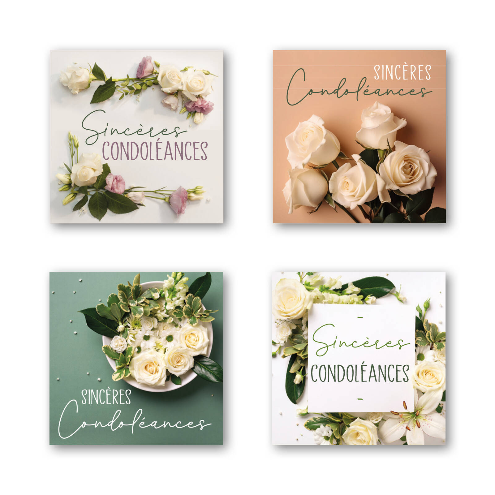 Sincères condoléances - Autocollants carrés