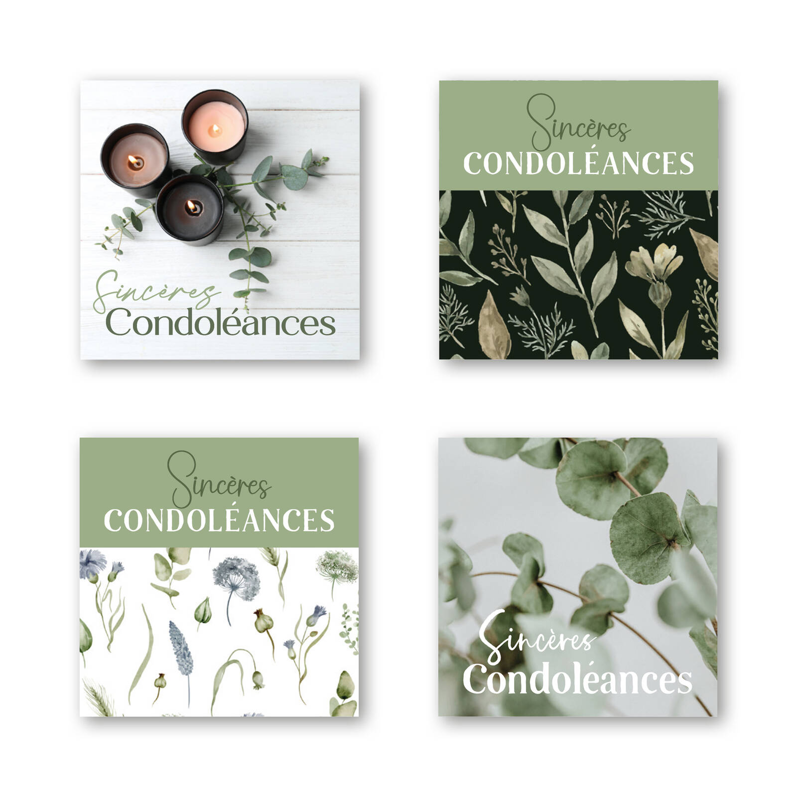 Sincères condoléances - Autocollants carrés