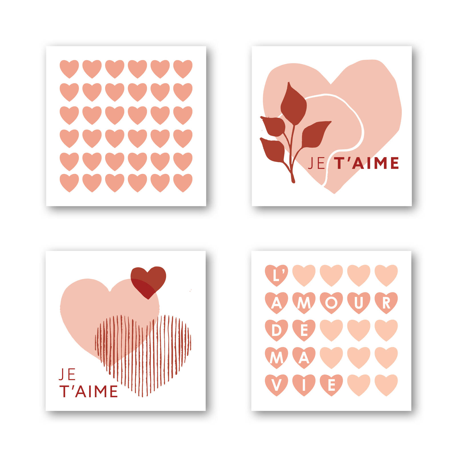 Stickers Je t'aime - 1 rouleau