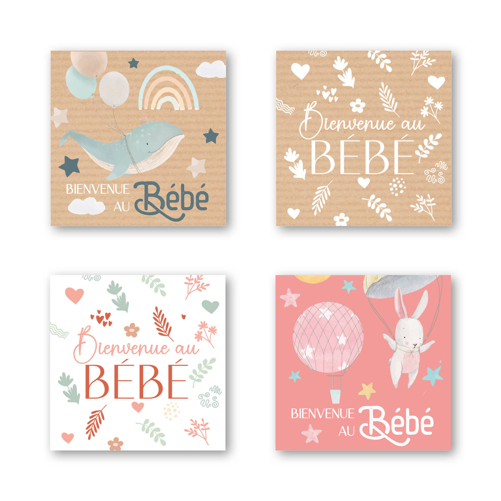 Stickers Bienvenue au bébé - 1 rouleau