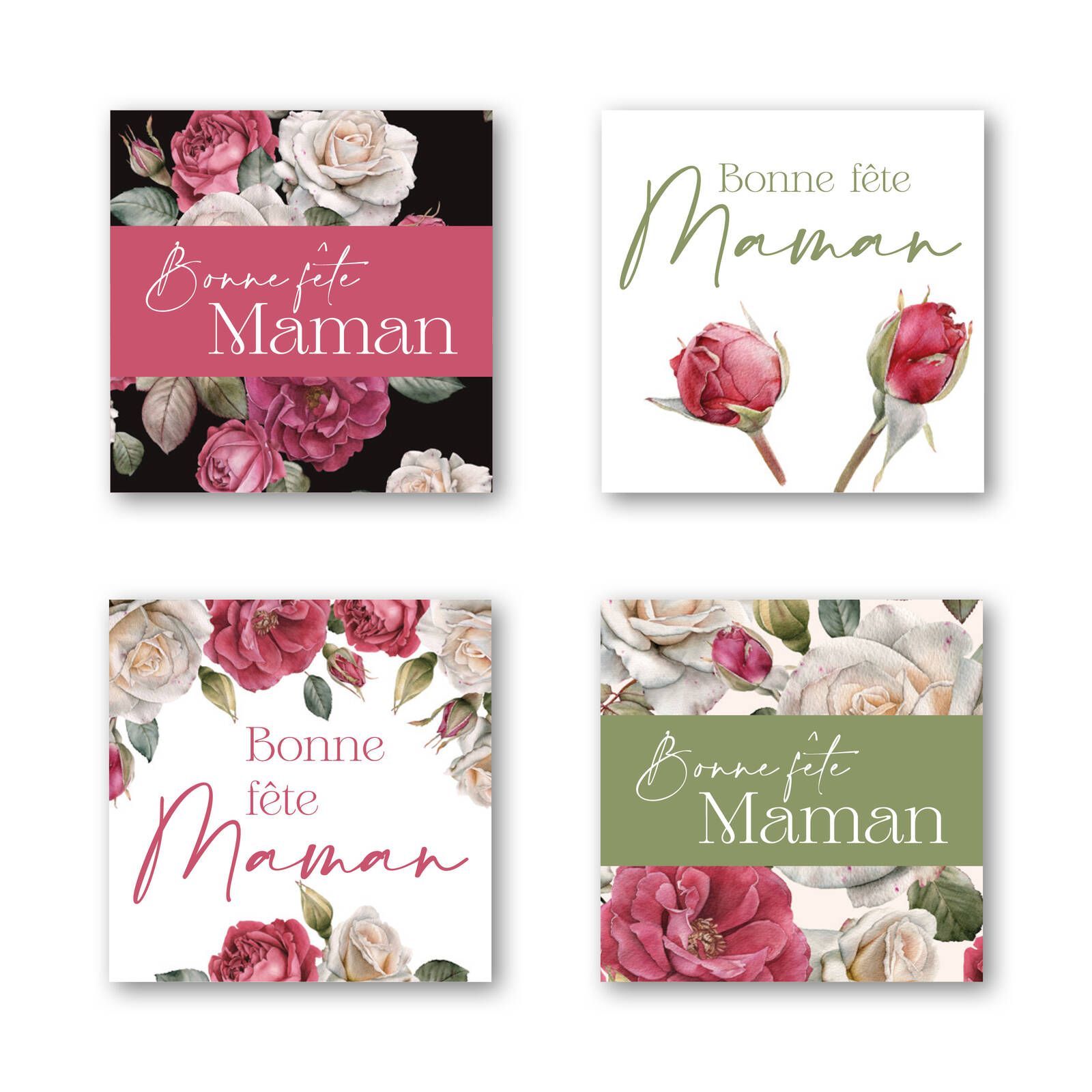 Stickers Bonne fête Maman - Quatro carré