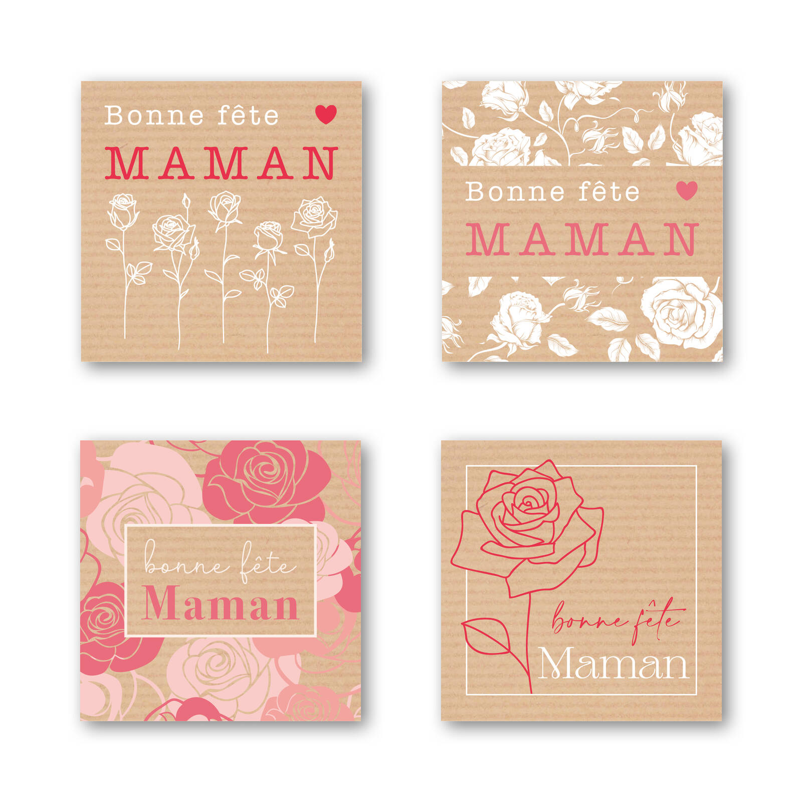 Stickers Bonne fête Maman - Emballage par rouleau