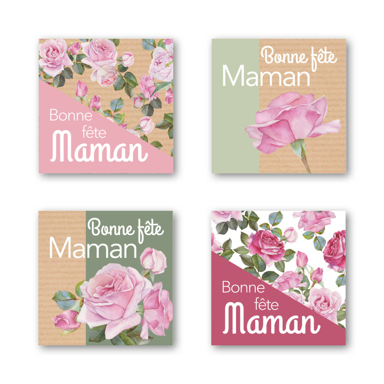 Autocollants Bonne fête maman - 1 rouleau