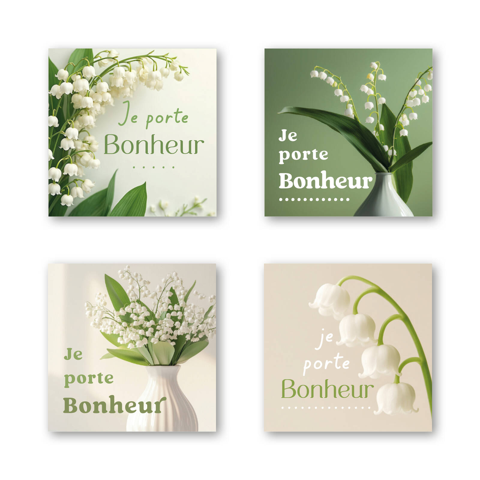 Autocollants Quatro carré - Je porte bonheur