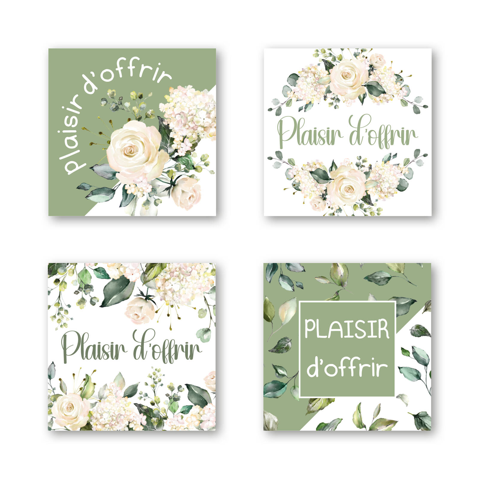 Plaisir d'offrir - Autocollants Carrés Rouleau