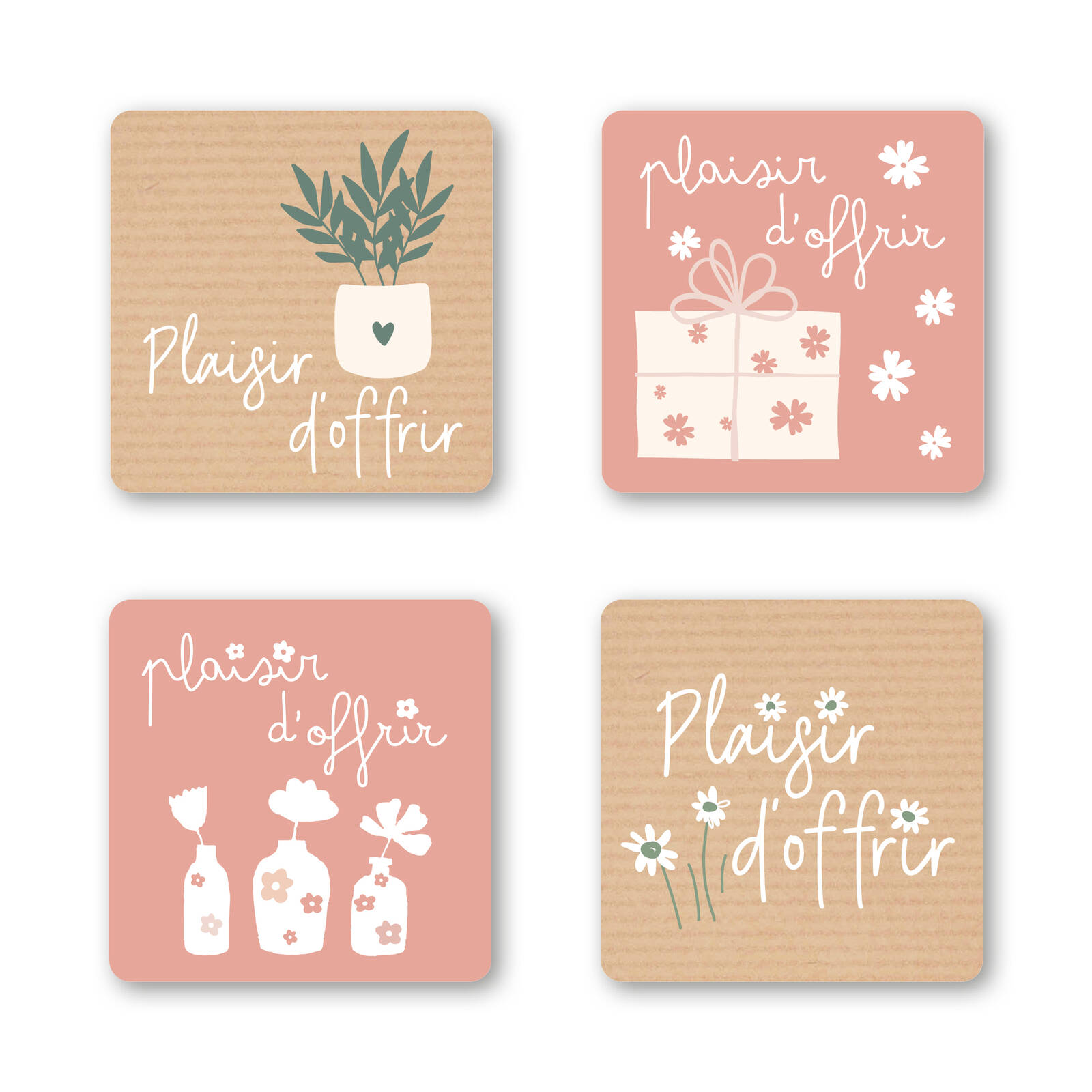 Plaisir d'offrir - Autocollants Carrés