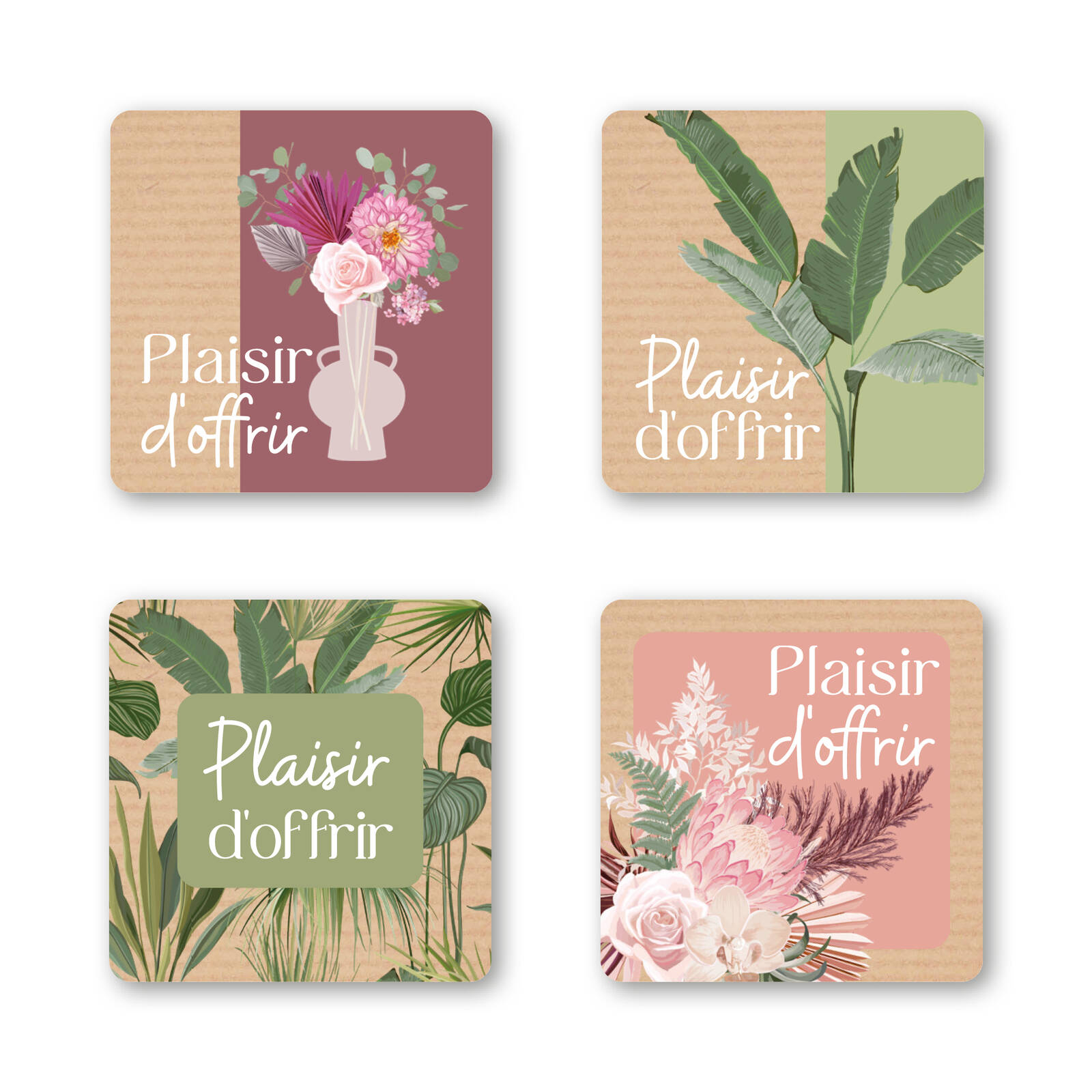 Plaisir d'offrir - Autocollants Carrés