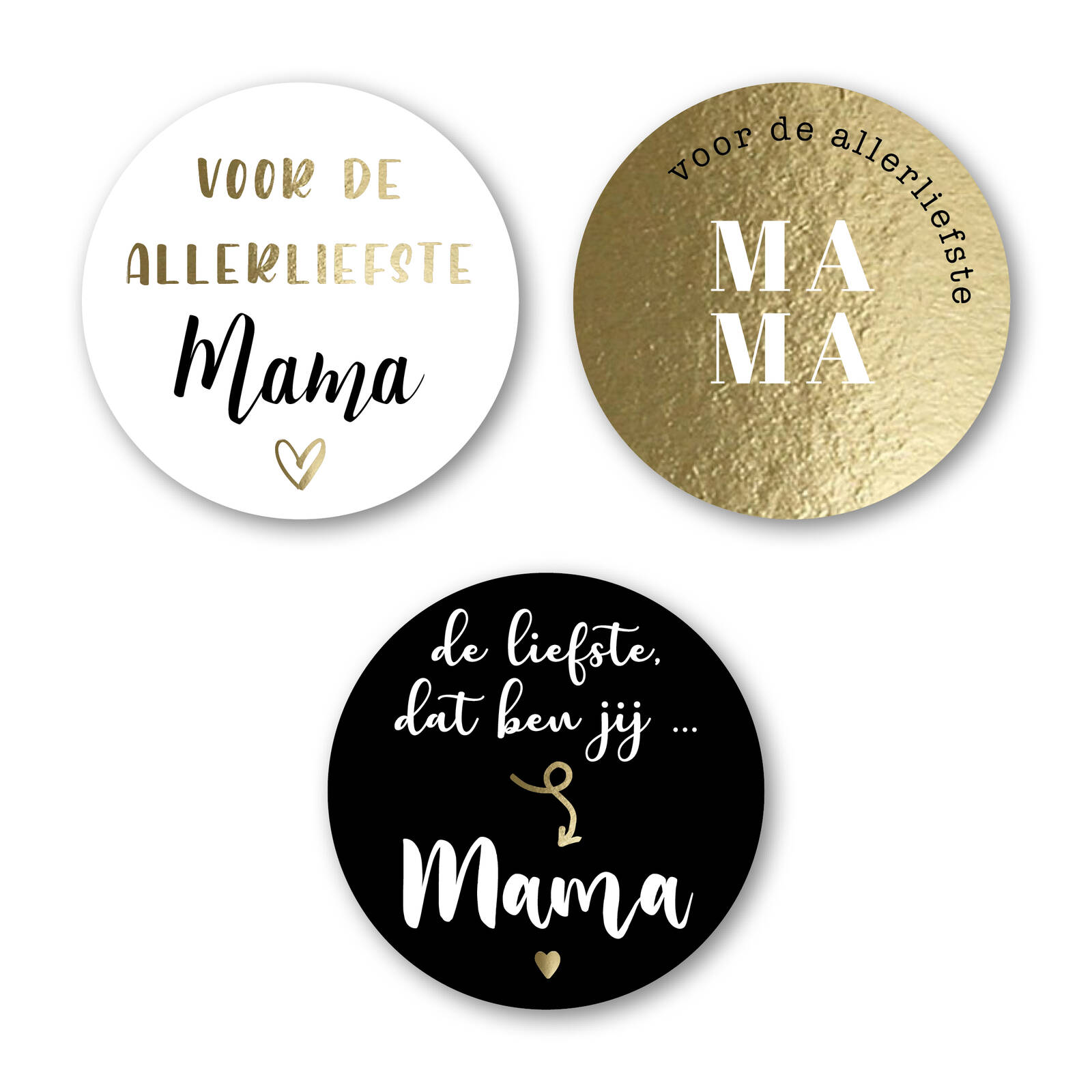 Autocollants Ronds Pour la Meilleure Maman - 1 Rouleau