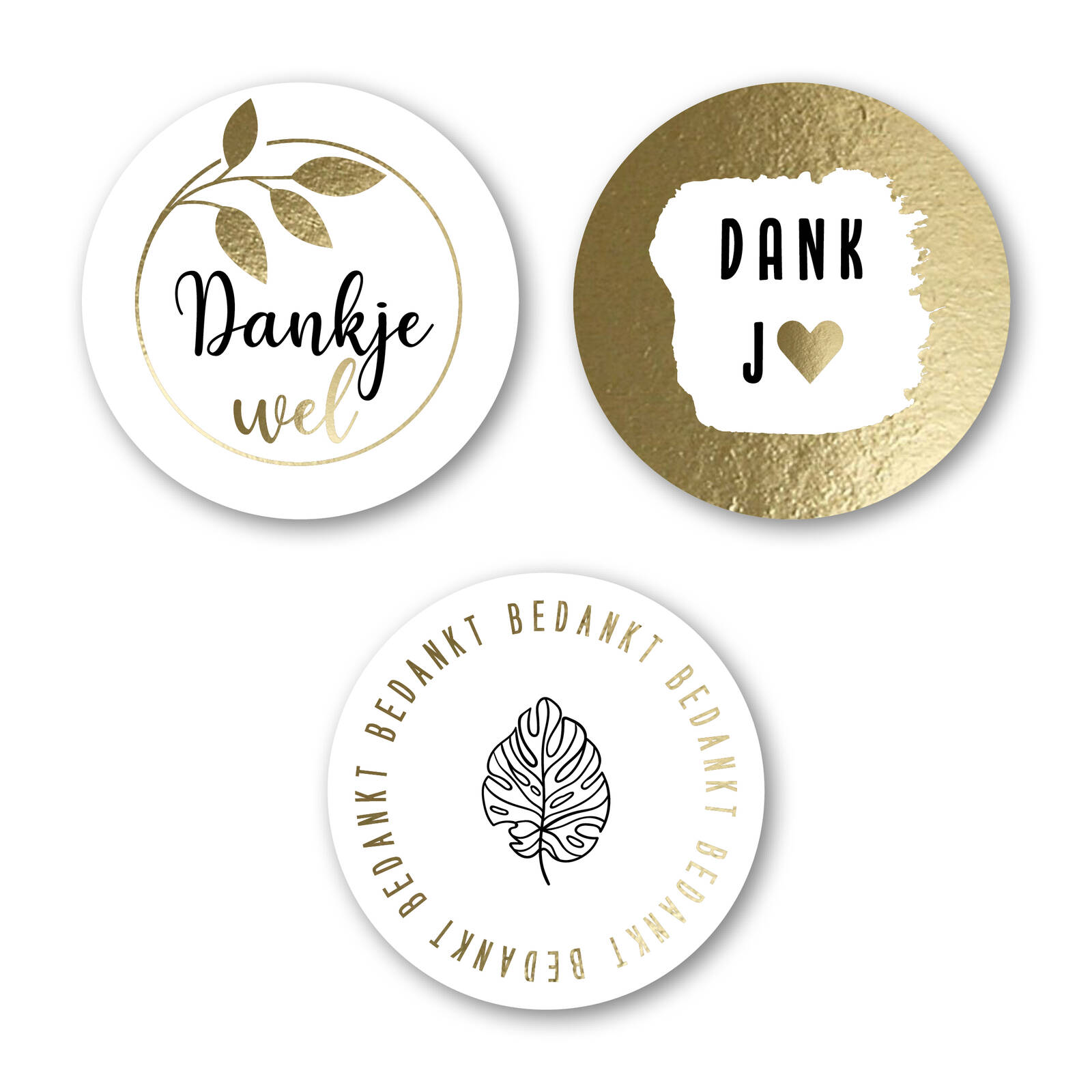 Autocollants Ronds Dankje - Vendu par 1 rouleau
