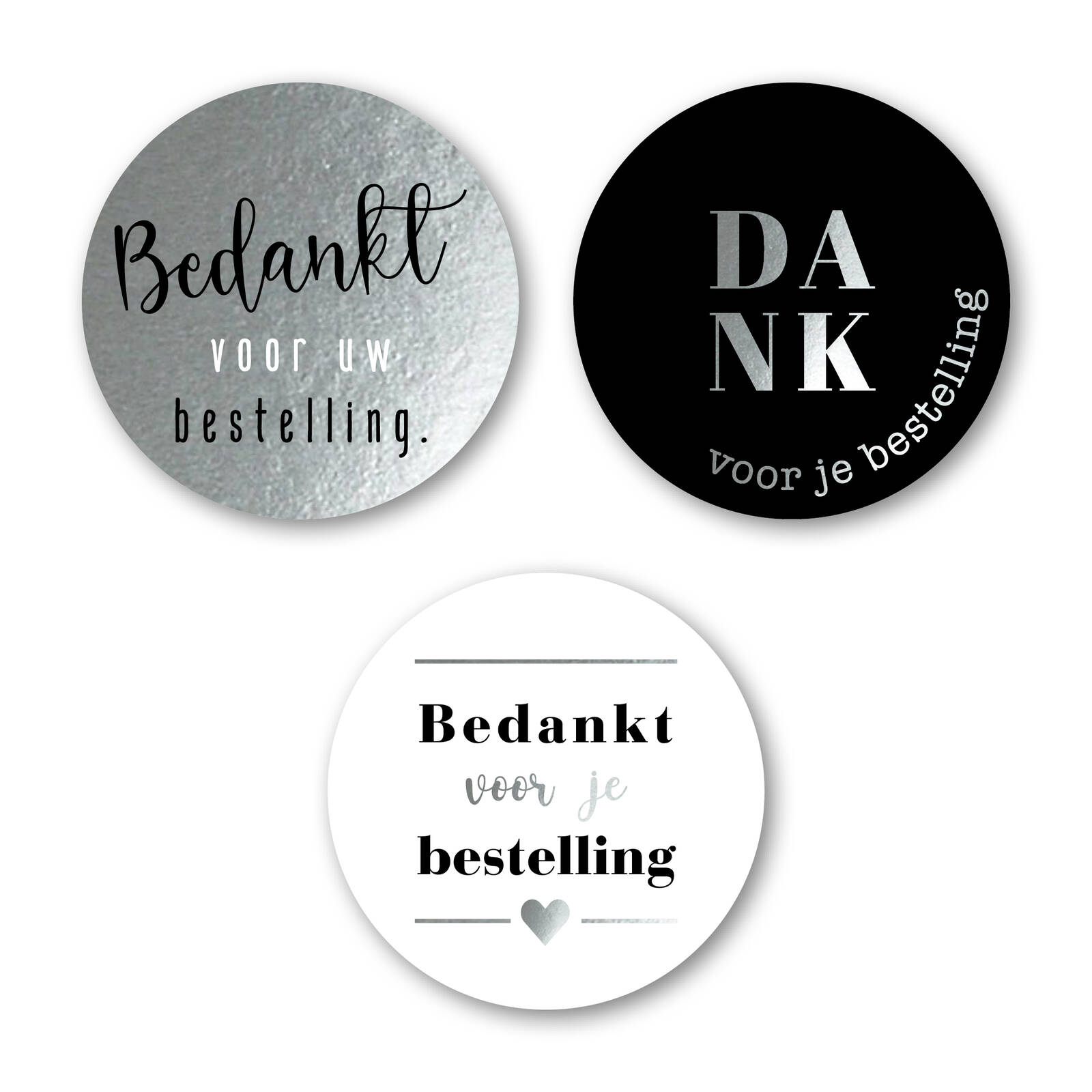 Autocollants Ronds Merci pour Votre Commande - 1 rouleau