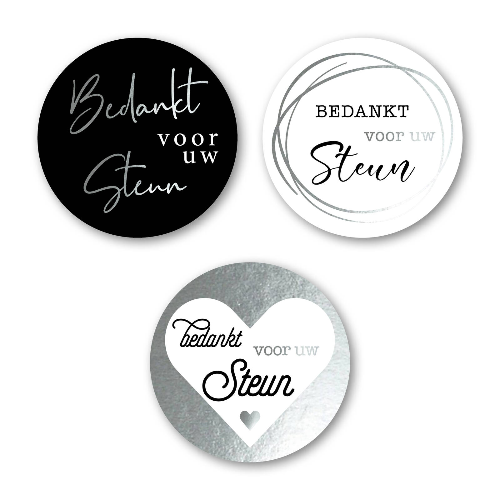 Autocollants Ronds  'Merci pour votre soutien ' - 1 rouleau