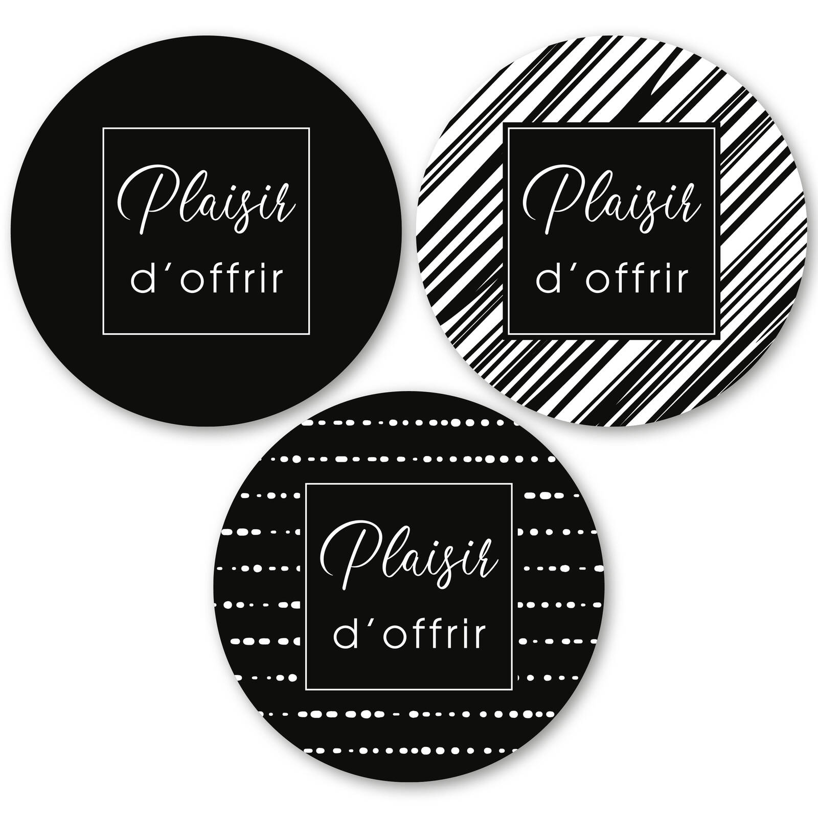 Stickers Ronds Plaisir d'offrir - 1 Rouleau