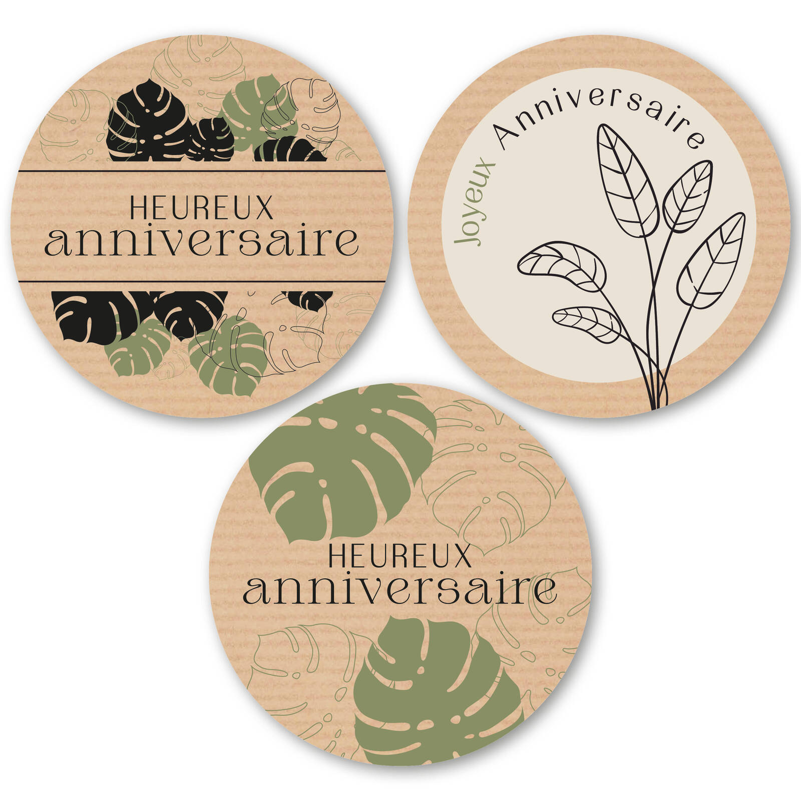 Stickers Heureux Anniversaire - 1 Rouleau