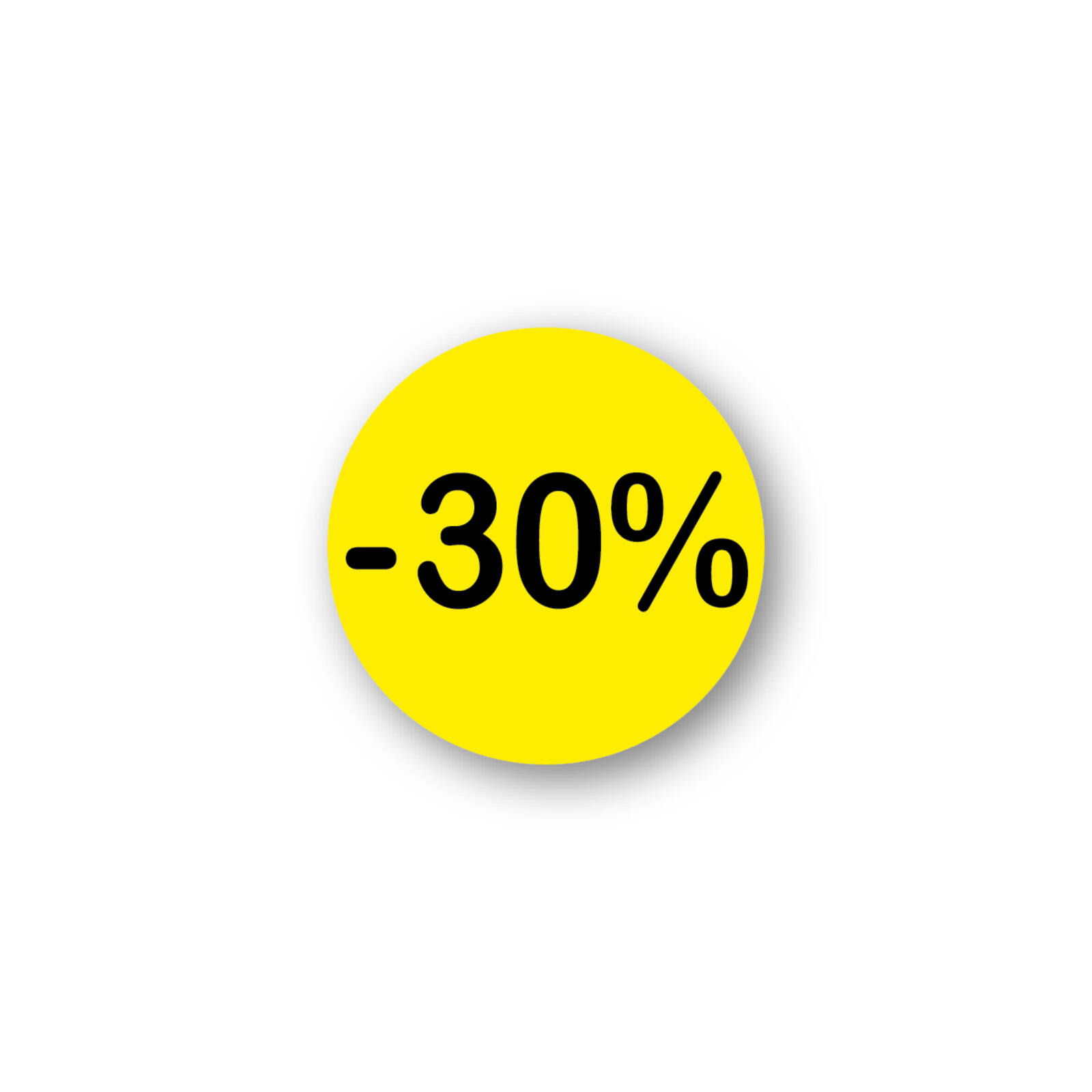 Étiquettes de réduction 30% - Jaune Fluo/Noir