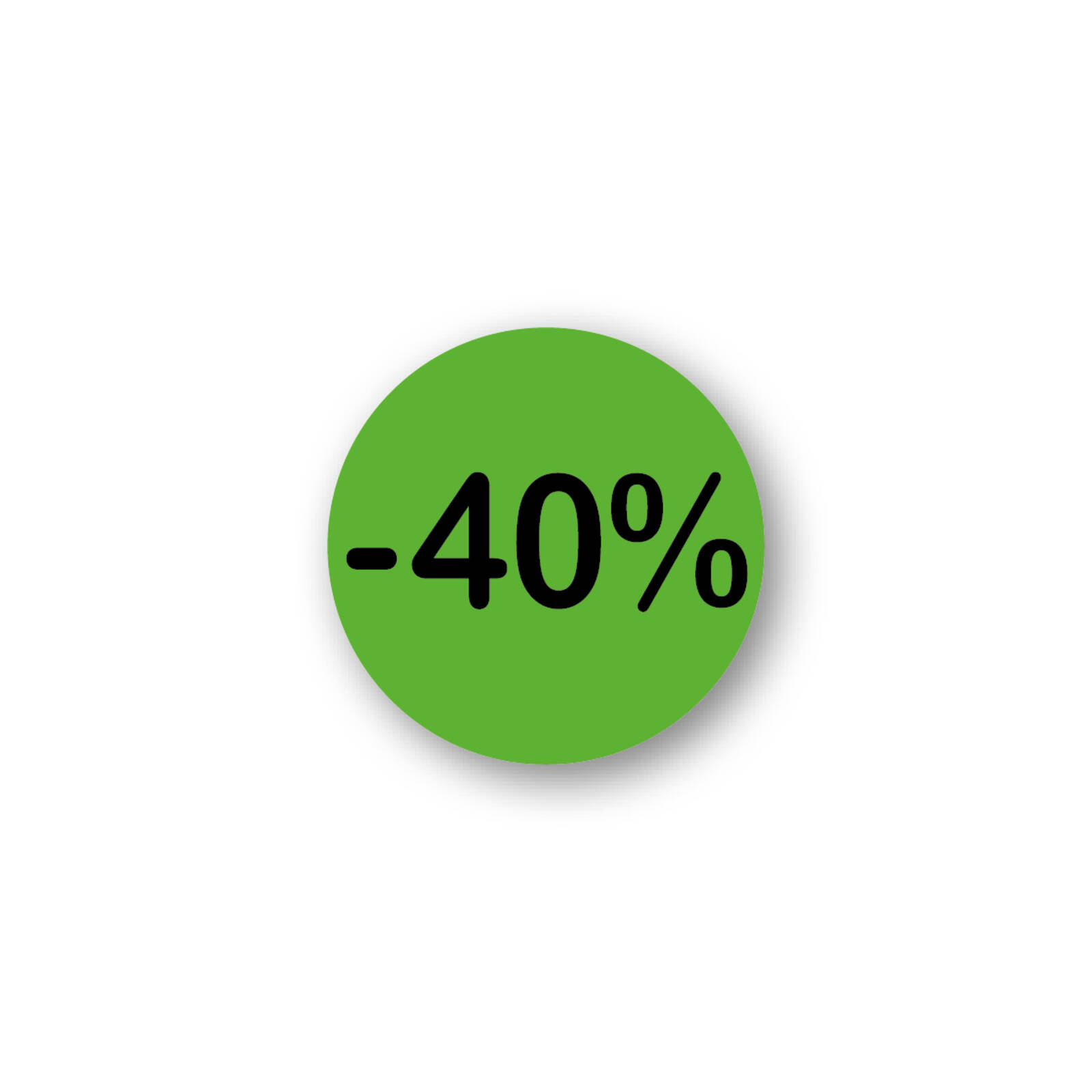 Étiquettes de Réduction 40% Fluo Vert/Noir - 1 Rouleau