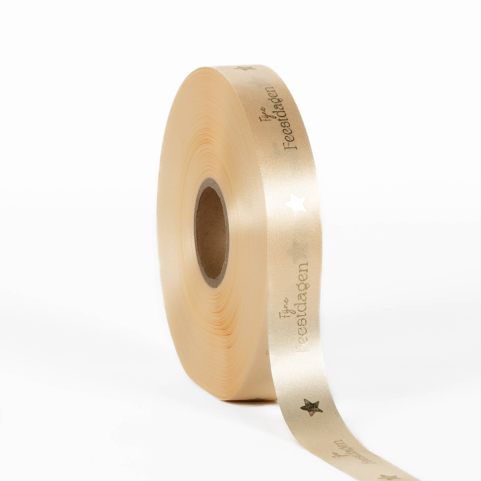 Ruban Fête des Fêtes Étoile Beige Foncé 100m