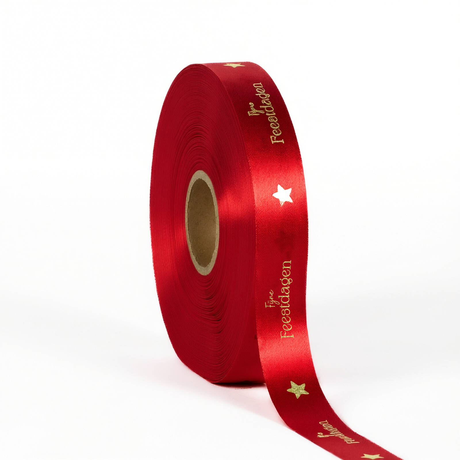 Ruban Fête Étoile Rouge Chaud - 2,5 cm x 100 m