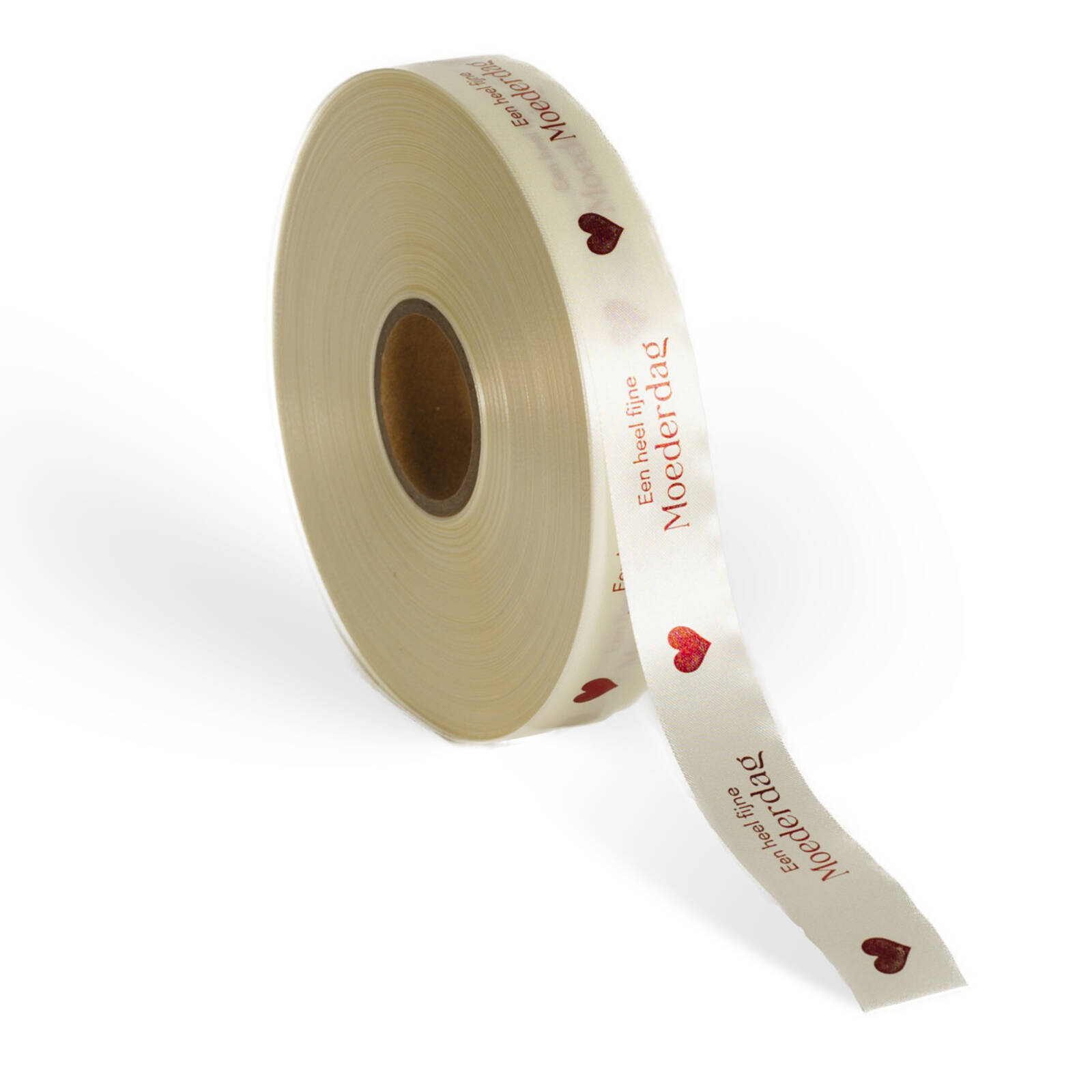 Ruban Fête Maman Cœur Crème - 100m