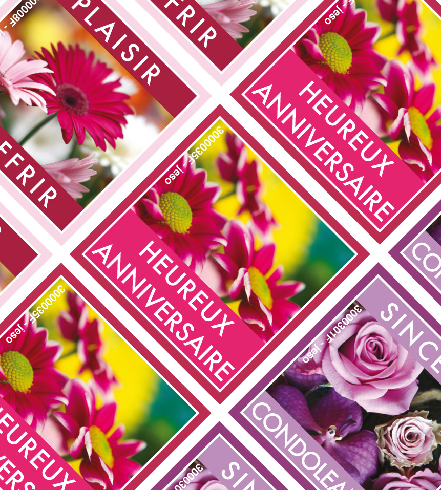 Etiquettes de voeux sur rouleau: 500 ex. - all day