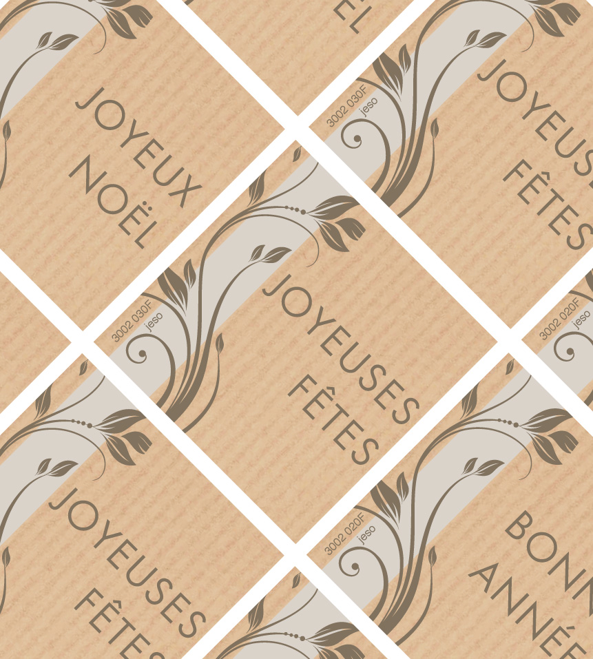 Etiquettes de voeux sur rouleau: 500 ex. - kraft all day